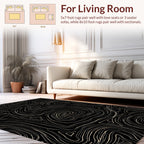 Abstract Swirls Geometric Lines Rug