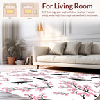 Birds and Cherry Blossom Pattern Rug