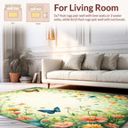 Garden Butterflies and Blooming Flowers Rug