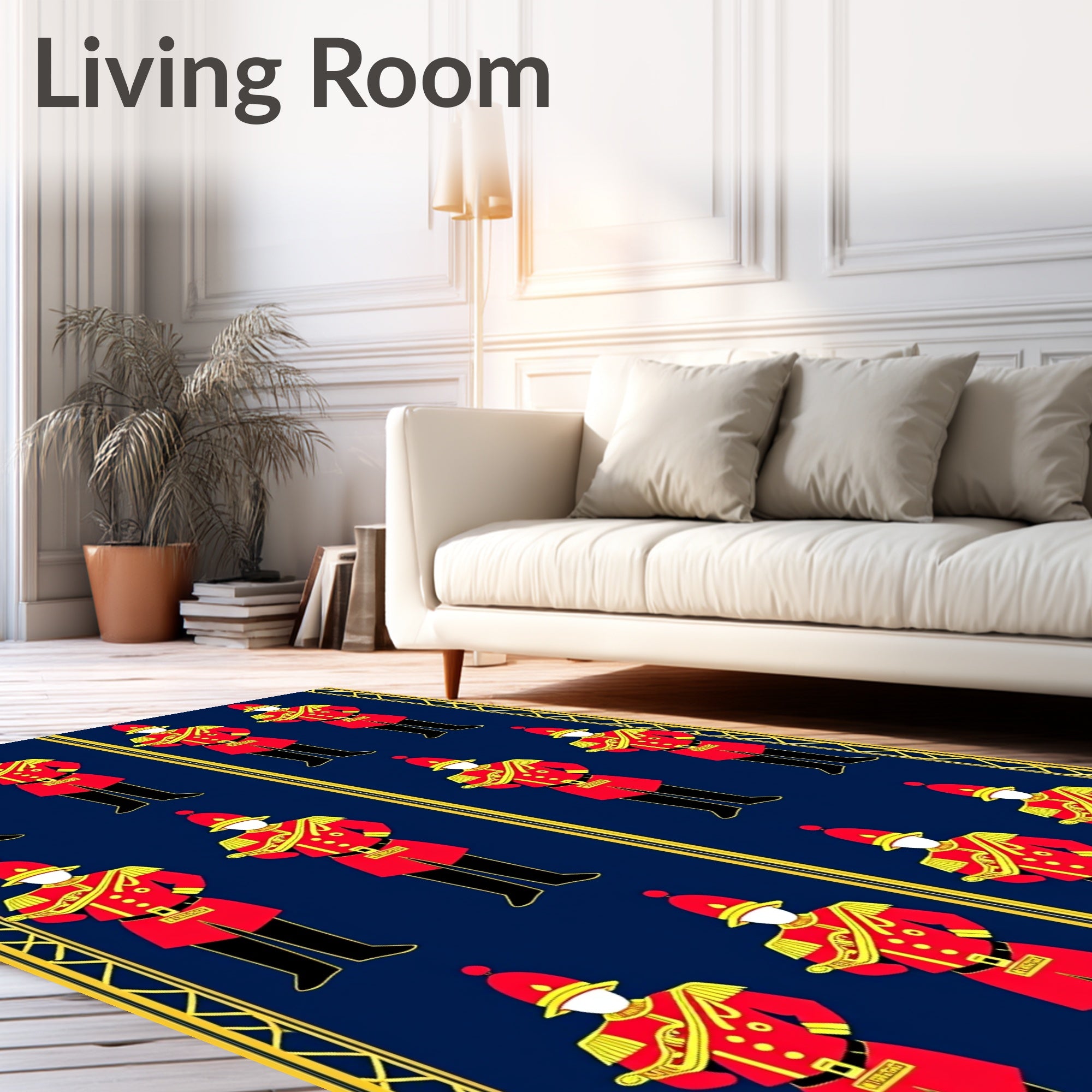 Red Drummer Guards Repeating Motif Rug