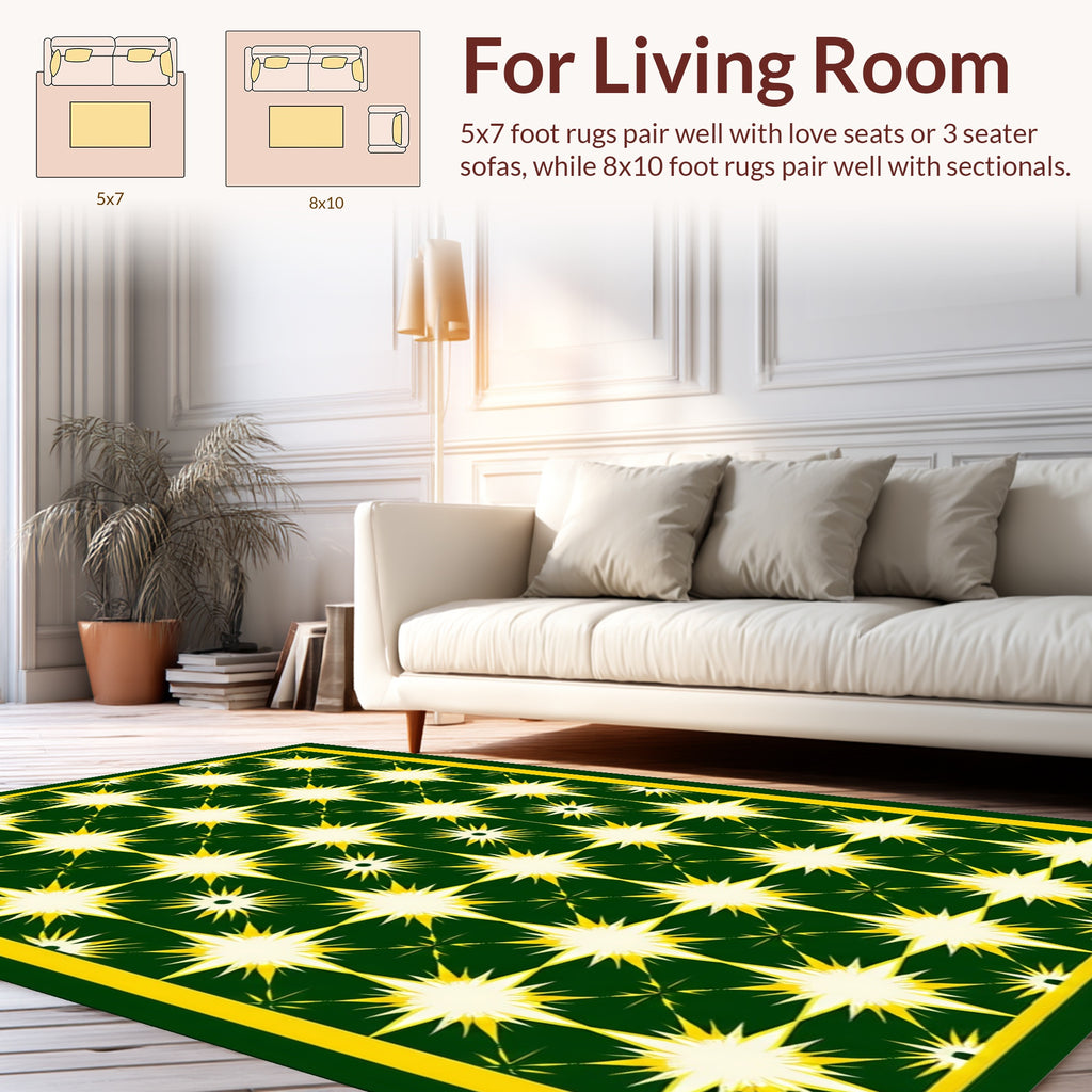 Radiant Starburst Geometric Pattern Rug