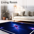 Cosmic Nebula Blue Star Burst Rug