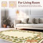 Elegant Floral Vine Frame Design Rug