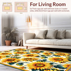 Floral Yellow Sunflowers Pattern Art Rug