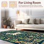 Forest Deer Floral Pattern Rug