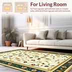 Luxe Floral Vine Cream Green Rug