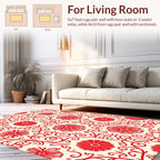 Red Floral Vine Pattern Rug
