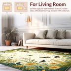 Enchanting Garden Butterfly Nature Scene Rug