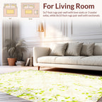Floral Vine Patterned Ivory Rug