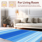 Blue Horizontal Stripe Pattern Rug