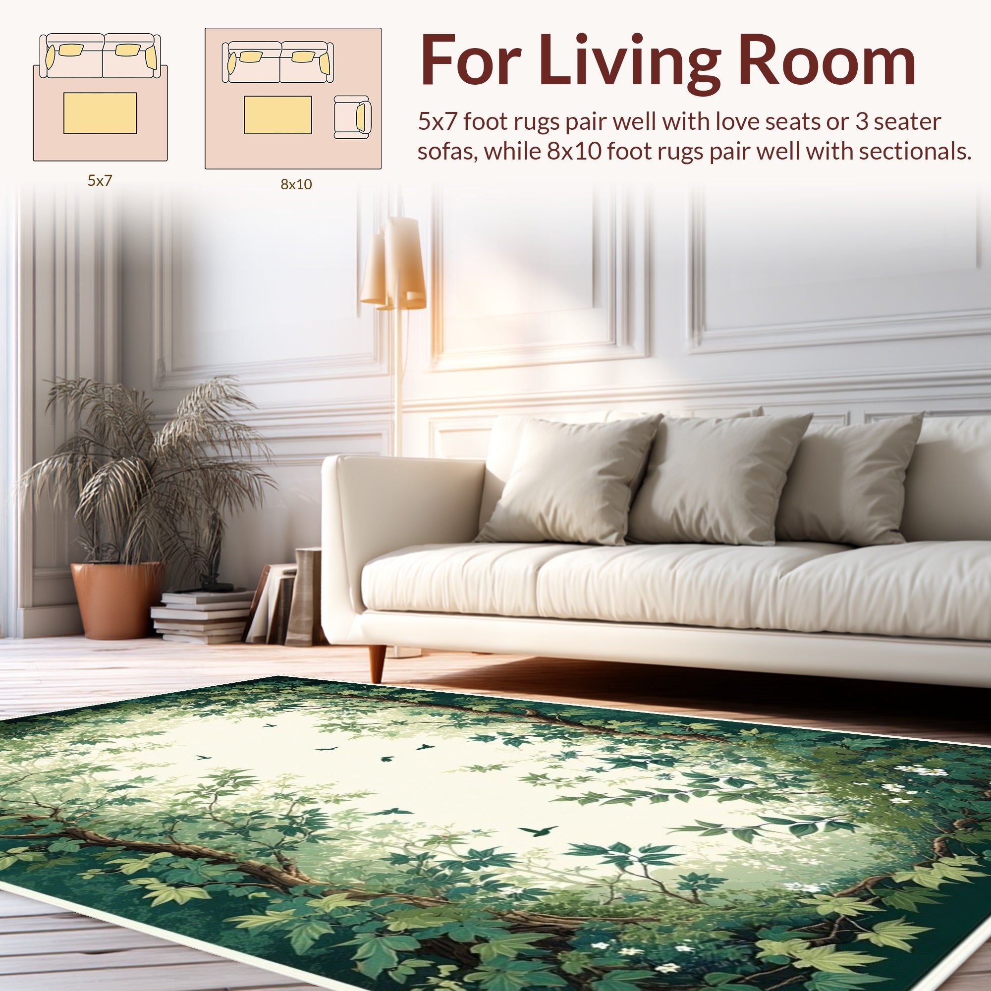 Enchanted Forest Birds and Blooms Rug