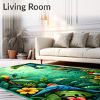 Tropical Birds Lush Jungle Design Rug