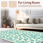 Teal Floral Vintage Pattern Rug