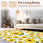 Vibrant Yellow Sunflower Pattern Rug