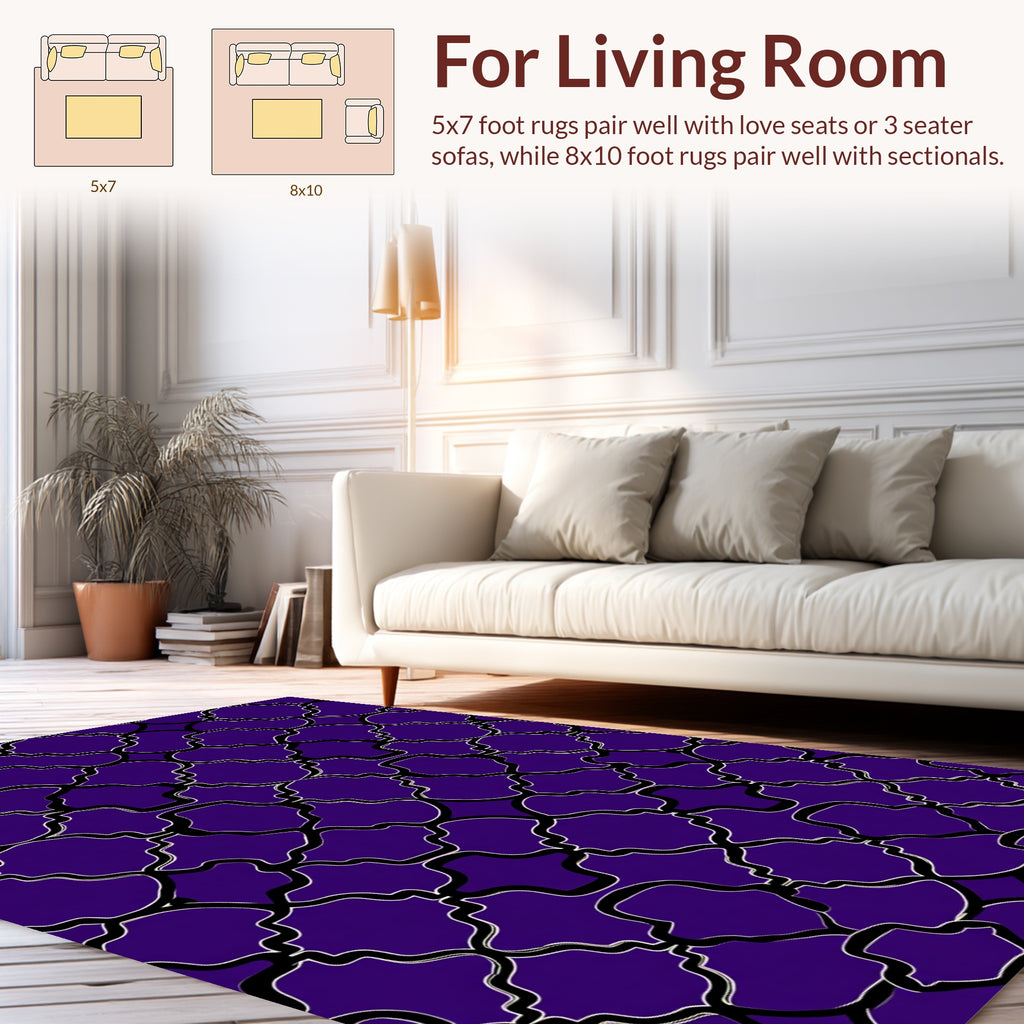 Royal Purple Trellis Pattern Rug