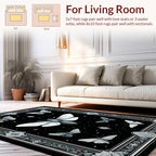 Monochromatic Butterfly Moth Pattern Rug