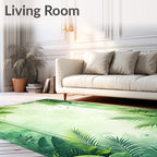 Lush Greenery Tropical Leaf Design Rug