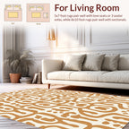 Abstract Terracotta Paw Print Pattern Rug