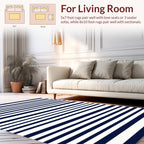 Classic Navy and White Stripe Rug