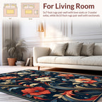 Vintage Floral Scroll Pattern Rug