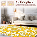 Golden Sunburst Floral Symmetry Rug