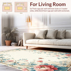 Floral Peony Butterfly Vine Pattern Rug