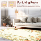 Cream Butterfly Garden Floral Vines Rug