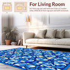Art Nouveau Blue Floral Symmetry Rug