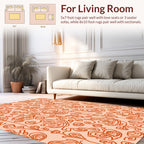 Whimsical Floral Sketch Pattern Rug
