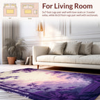 Misty Purple Bamboo Forest Landscape Rug