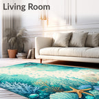 Ocean Life Under Sea Coral Design Rug