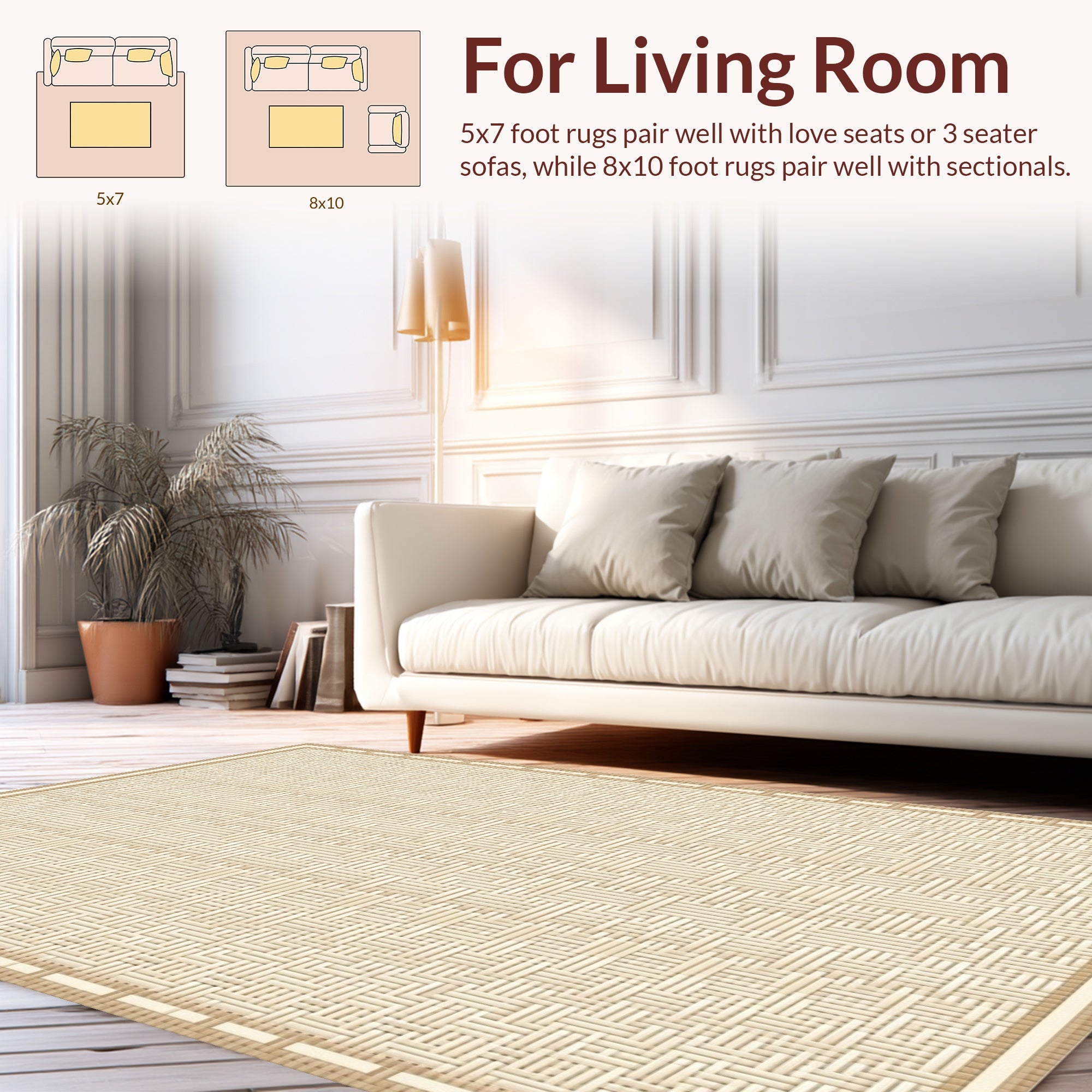 Woven Geometric Texture Design Rug