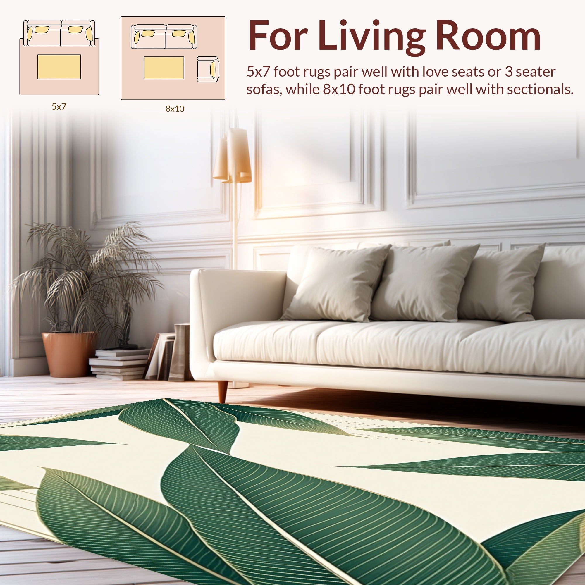 Leafy Botanical Pattern Rug