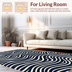 Abstract Wave Patterned Contrast Rug