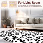 Black White Abstract Spots Pattern Rug