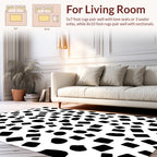 Abstract Irregular Black Shapes Rug