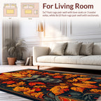 Gothic Floral Skeleton Leaf Pattern Rug