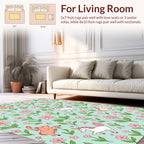 Whimsical Unicorn Floral Garden Pattern Rug