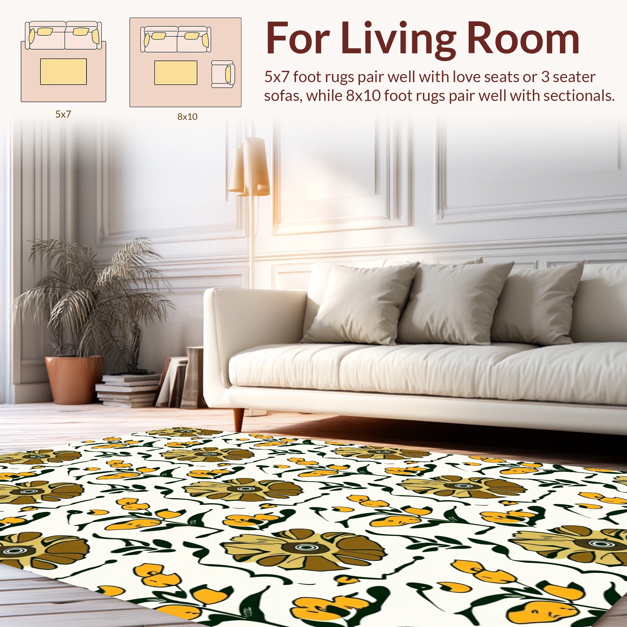 Charming Floral Pattern Design Rug