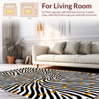 Bold Zebra Print With Orange Dots Rug