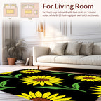 Vibrant Yellow Sunflowers Pattern Design Rug