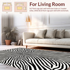 Abstract Black White Stripe Design Rug