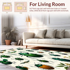 Emerald Beetle Botanical Print Rug