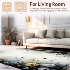 Whimsical Floral Butterfly Garden Design Rug