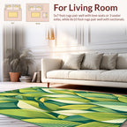 Lush Green Leaf Pattern Design Rug