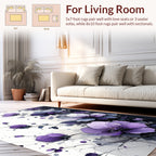 Purple Blossom Watercolor Art Rug