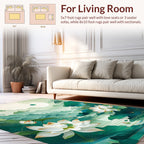 Serene Lotus Mountains Landscape Rug