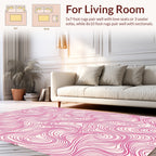 Pink Swirl Abstract Flow Pattern Rug