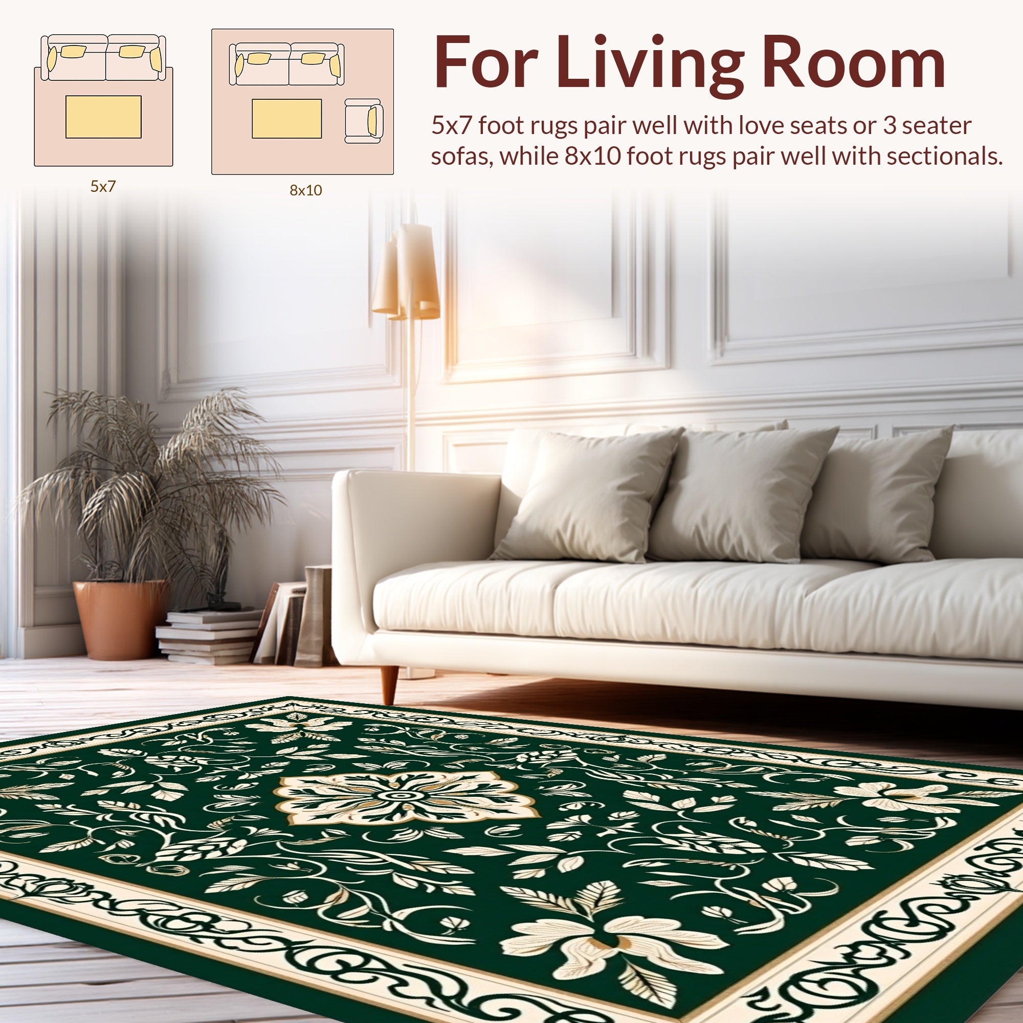 Ornate Floral Vines With Gold Accents Rug