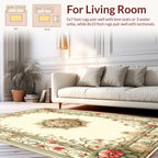 Vintage Floral Scroll Motif Rug